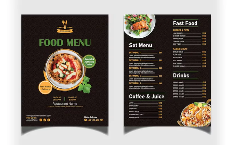 Digital Menu Printing Service in Dubai