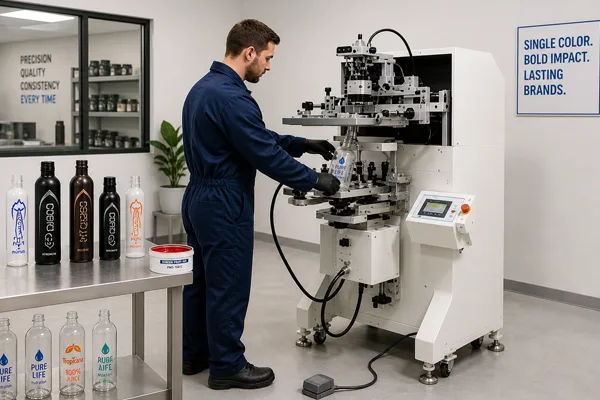 Round Screen Printing Machine to Print on Bottles